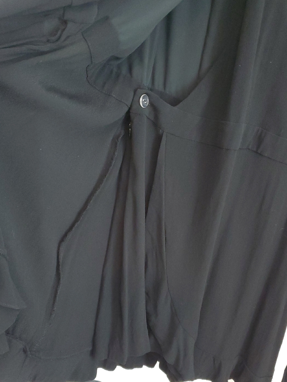 LOFT Petite Black Tie-Waist Mini Wrap Dress Skort 00P - Picture 7 of 8